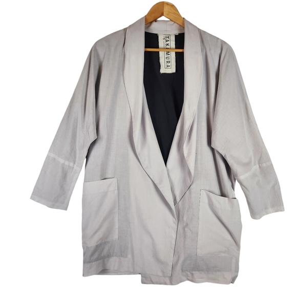 1/8 Takamura Jacket Women's One Size Grey Open‎ Front Minimalist Contemporary - Picture 1 of 11